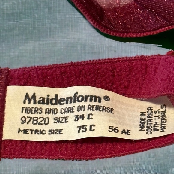 NWT Maidenform bra Sheer underwire Maroon Ruby Sz 34C - Picture 6 of 6